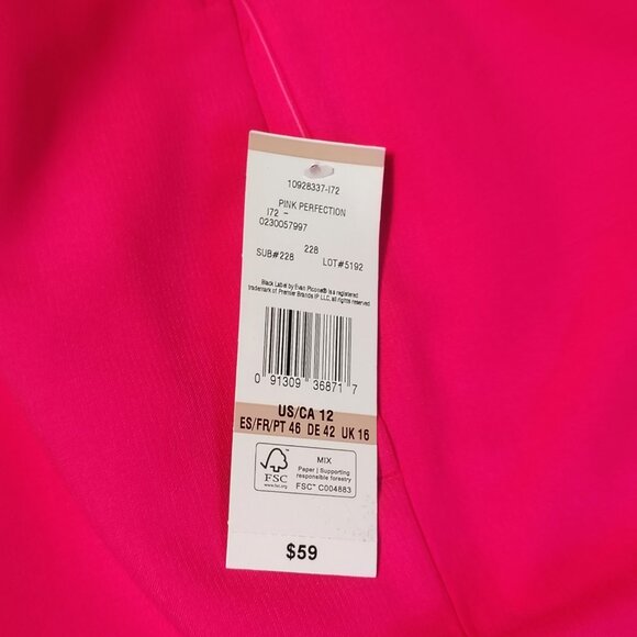 Black Label by Evan-Picone Pink Perfection Straight-Leg Crepe Pants Size 12 NWT - Picture 11 of 11